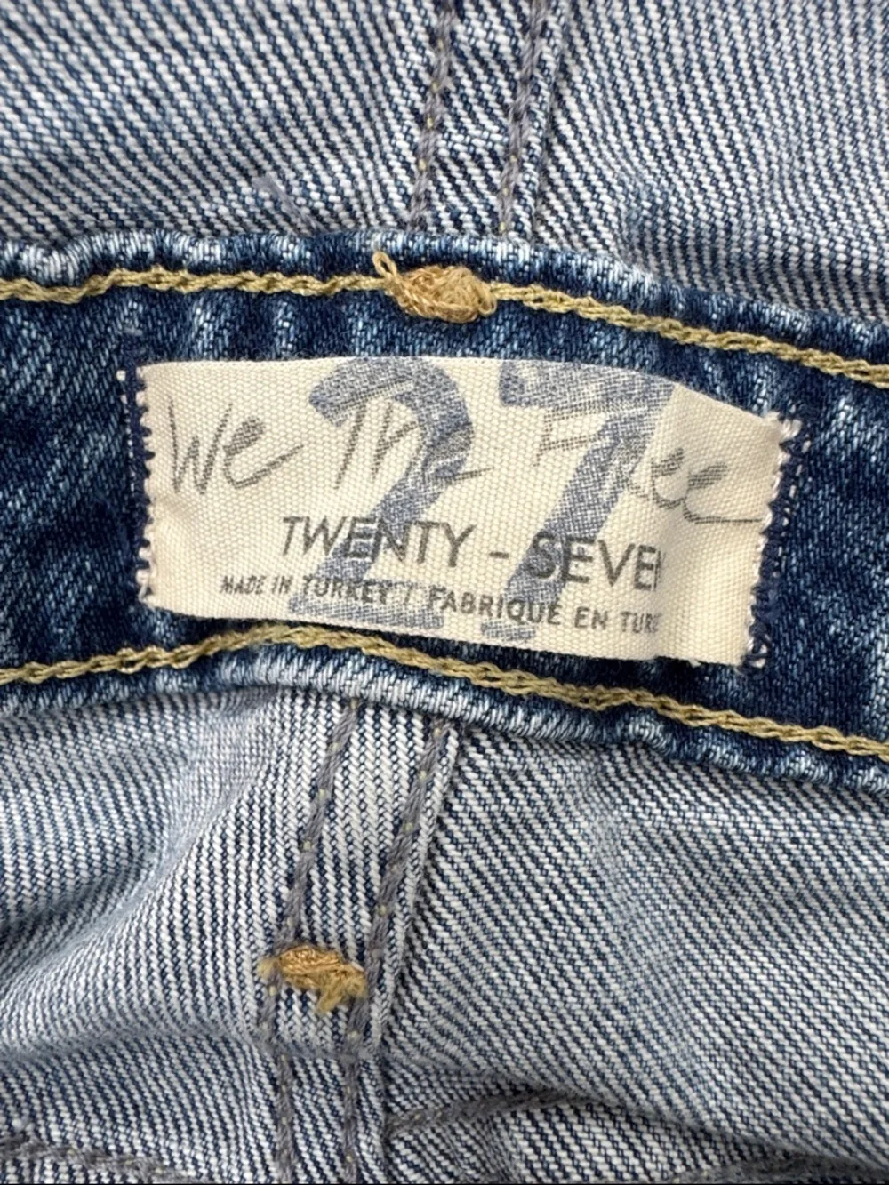 Free People We The Free Shelby Overalls Stone Beach Light Wash Size 27